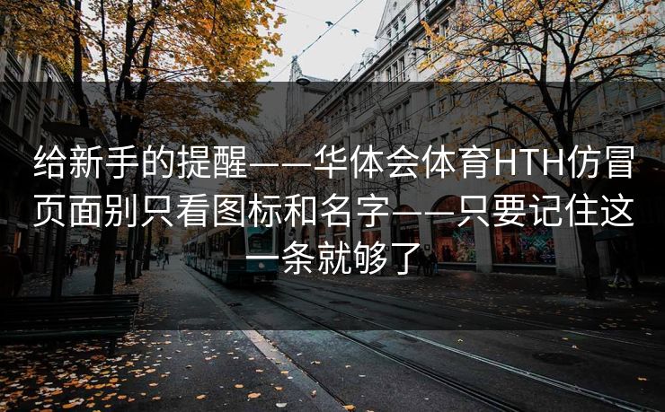给新手的提醒——华体会体育HTH仿冒页面别只看图标和名字——只要记住这一条就够了