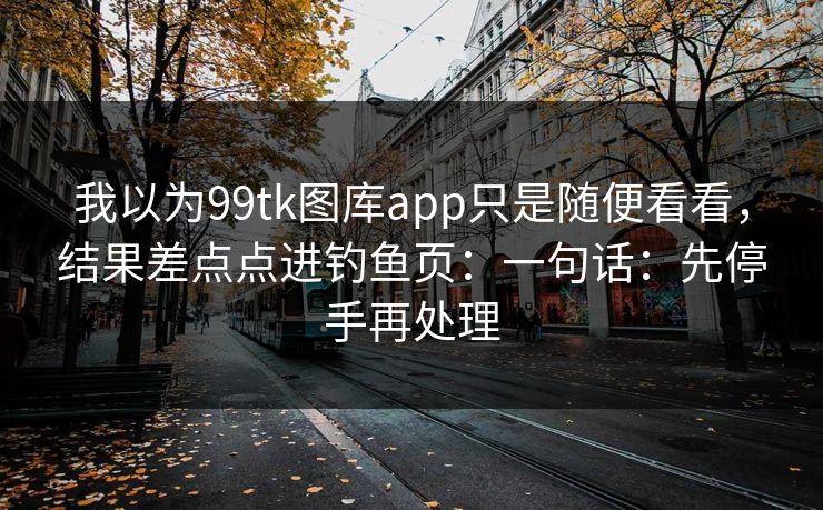 我以为99tk图库app只是随便看看，结果差点点进钓鱼页：一句话：先停手再处理